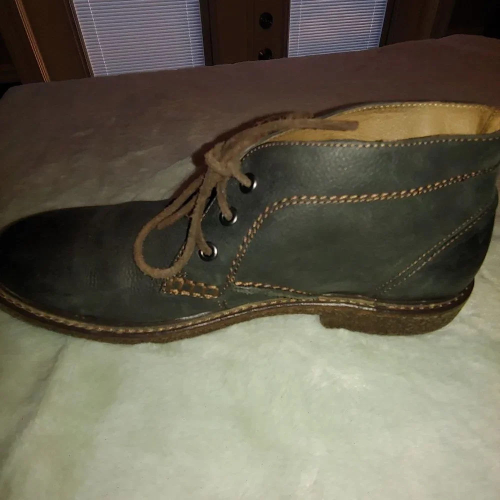 Johnston & Murphy gray black men's leather casual lace shoe 8